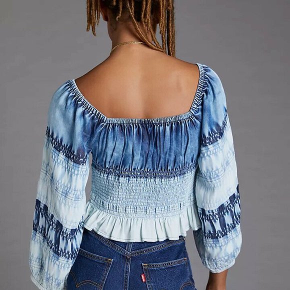 Pilcro Smocked Chambray Blouse - Picture 6 of 6